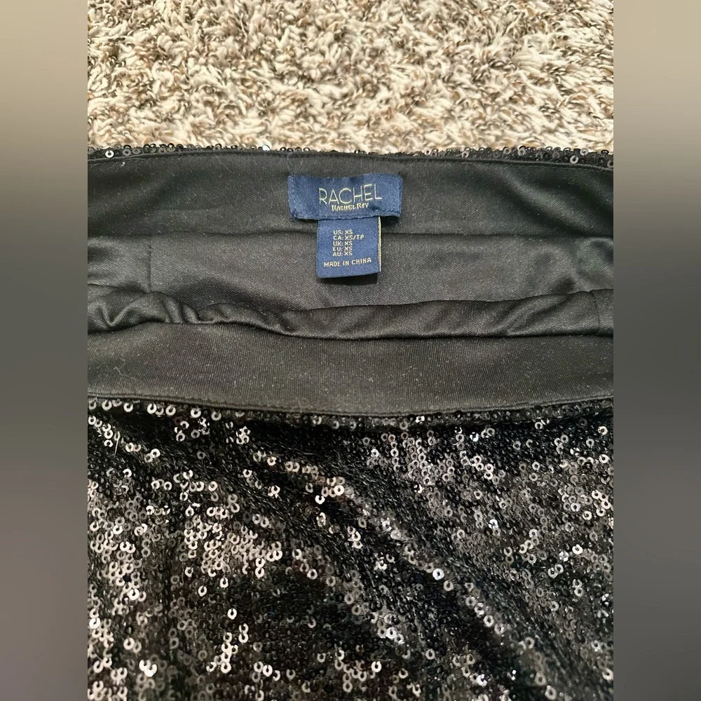 High Waisted Black Sequin Skirt